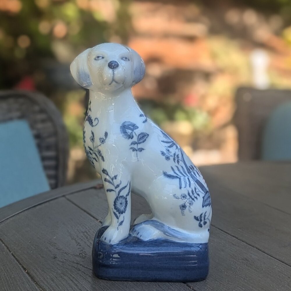 Wong Lee Porcelain Blue and White Dog